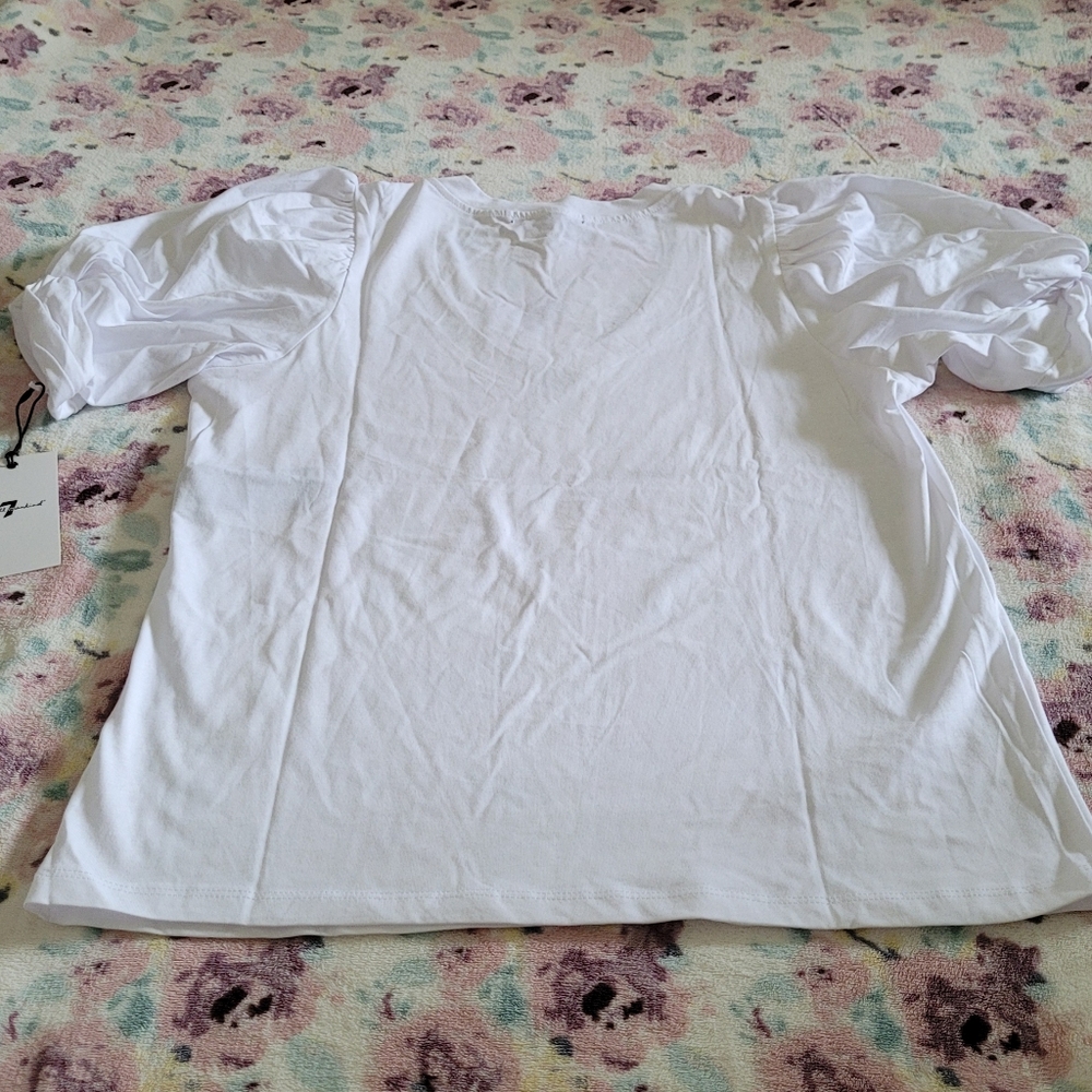 7 For All Mankind White Twist➰ Sleeve Top - Picture 14 of 14
